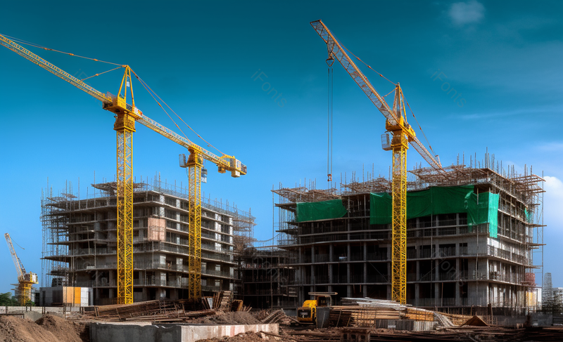 高楼大厦建筑工程复产复工,高清,摄影图,摄影图片,图片大全,摄影图免费下载